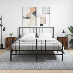 Mesitas noche 2 uds madera ingeniería roble ahumado 40x40x50