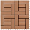 Baldosa de porche WPC marrón 11 unidades 30x30 cm