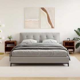 Mesitas de noche 2 uds madera ingeniería roble humo 40x30x50