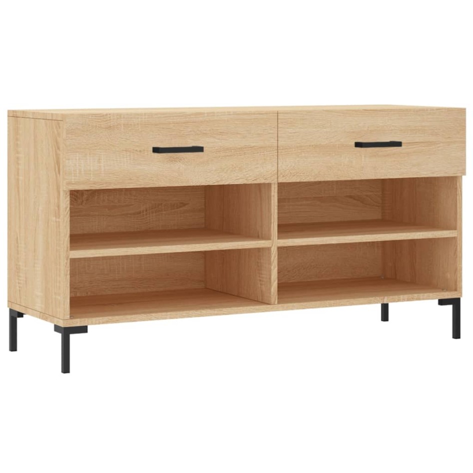 Banco zapatero madera de ingeniería roble Sonoma 102x35x55