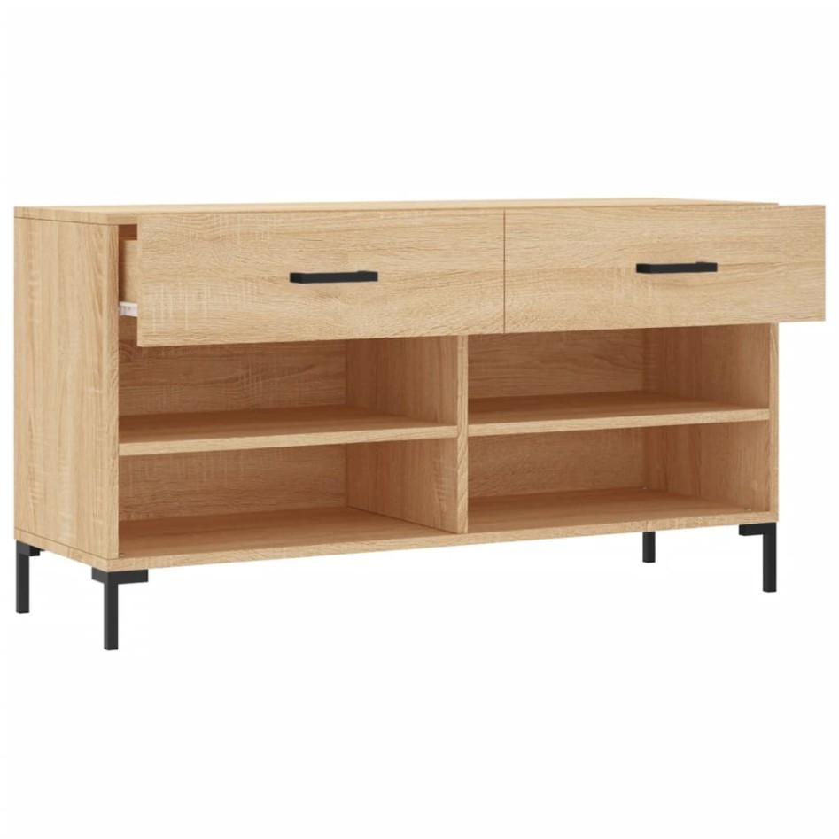 Banco zapatero madera de ingeniería roble Sonoma 102x35x55