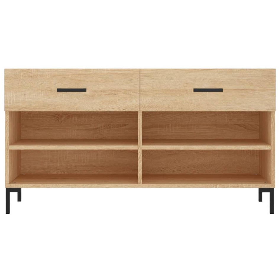Banco zapatero madera de ingeniería roble Sonoma 102x35x55