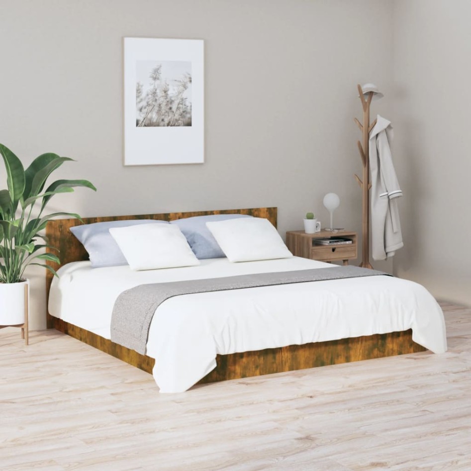 Cabecero cama madera contrachapada roble ahumado 200x1,5x80