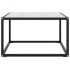 Mesa de centro negra con vidrio de mármol blanco 60x60x35