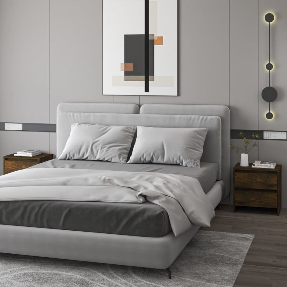 Mesita noche 2 unidades roble ahumado 45x34,5x44,5