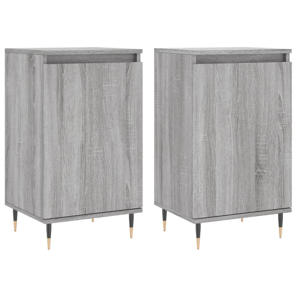 Aparadores 2 uds madera de ingeniería gris Sonoma 40x35x70