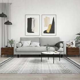 Mesas de centro 2 uds madera ingeniería marrón roble