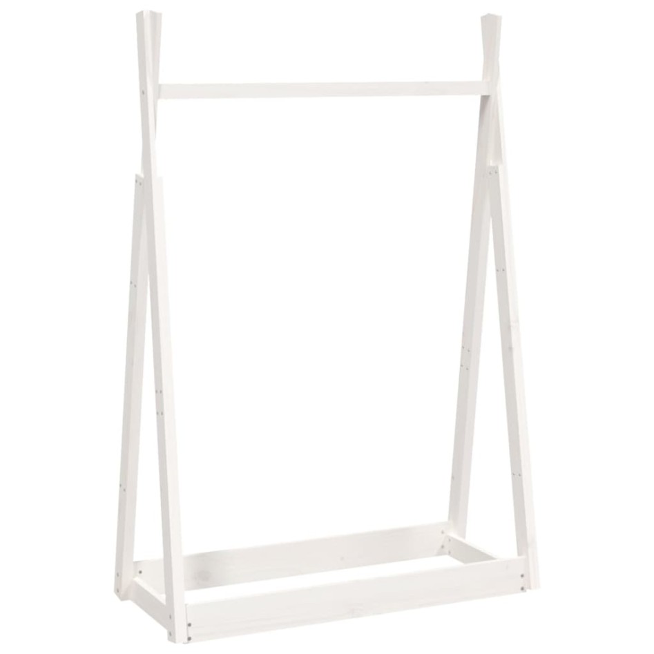 Perchero de madera maciza de pino blanco 100x45x150