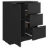 Aparador de madera contrachapada negro 60x30x70
