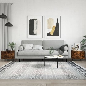 Mesa de centro 2 uds madera ingeniería roble ahumado