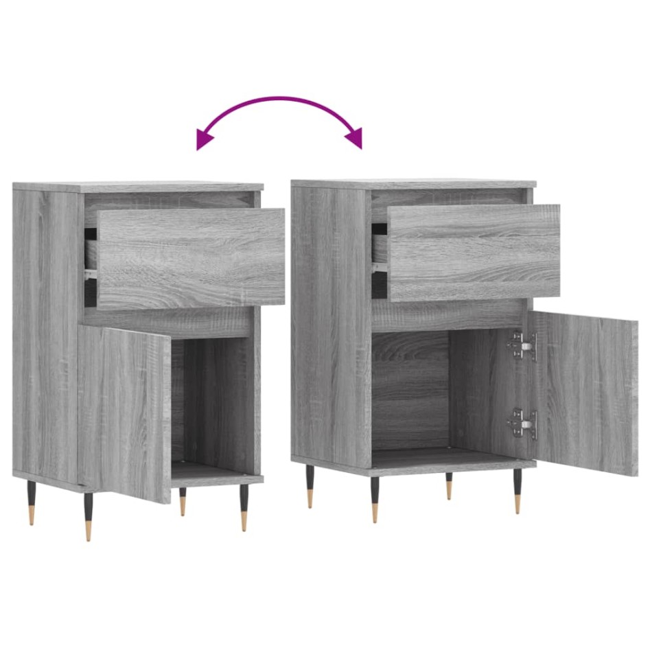 Aparadores 2 uds madera de ingeniería gris Sonoma 40x35x70