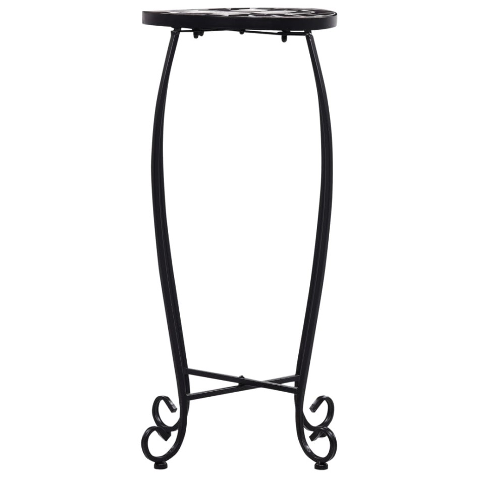 Mesitas de mosaico 3 uds cerámica negro y