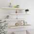 Estante flotante pared 4 uds blanco y roble MDF 90x23,5x3,8