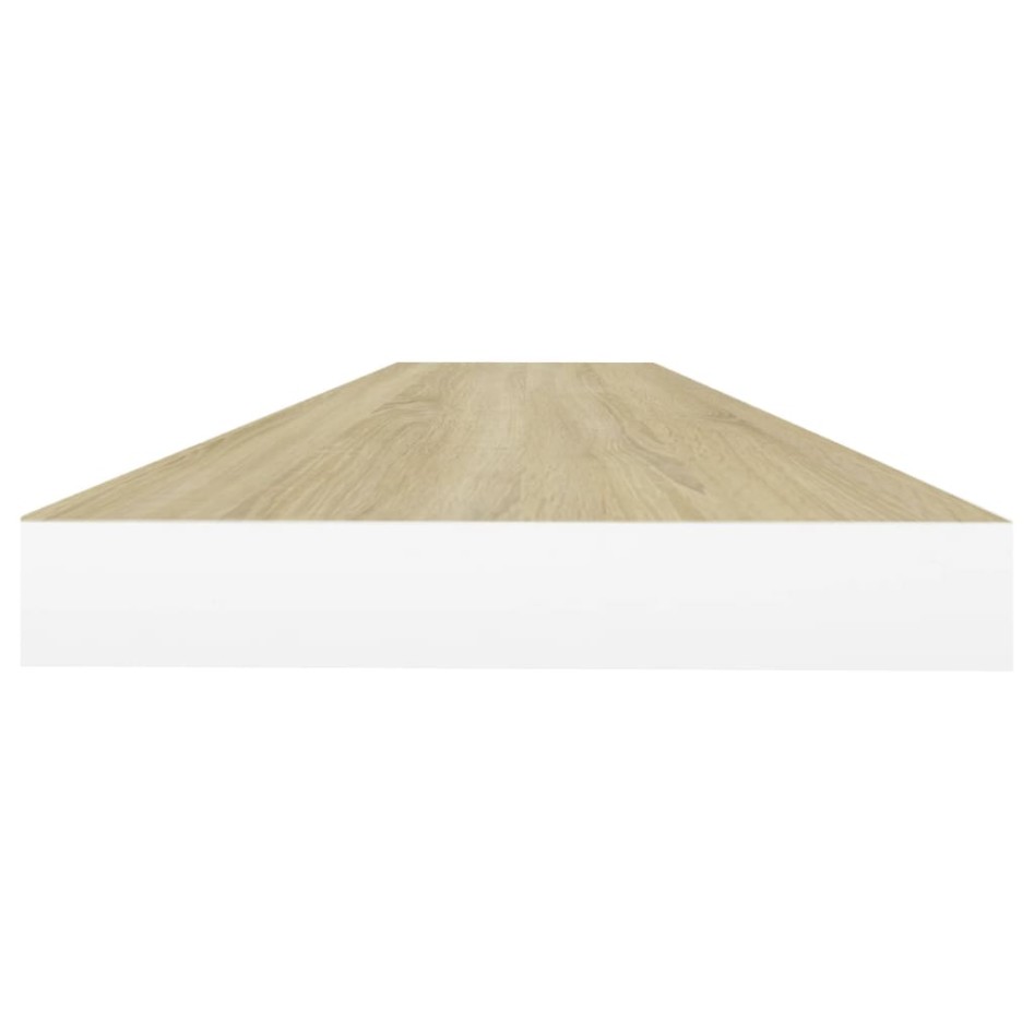 Estante flotante pared 4 uds blanco y roble MDF 90x23,5x3,8
