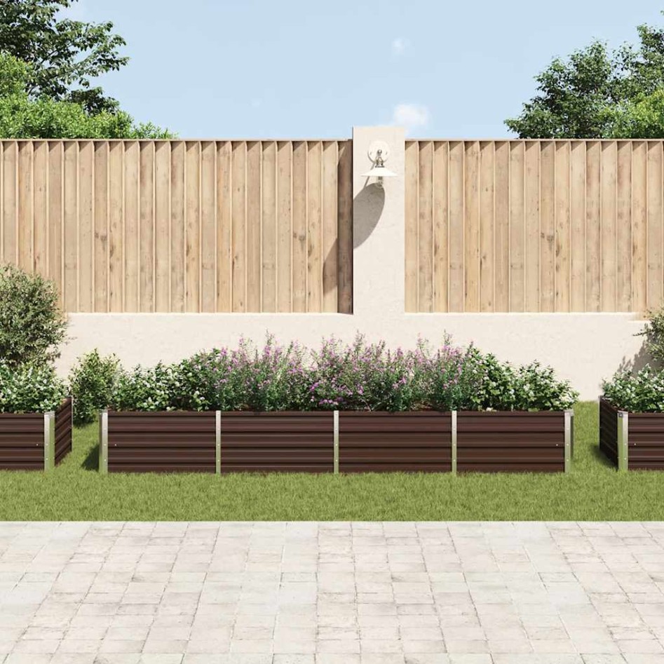 Arriate de acero galvanizado marrón 320x80x45