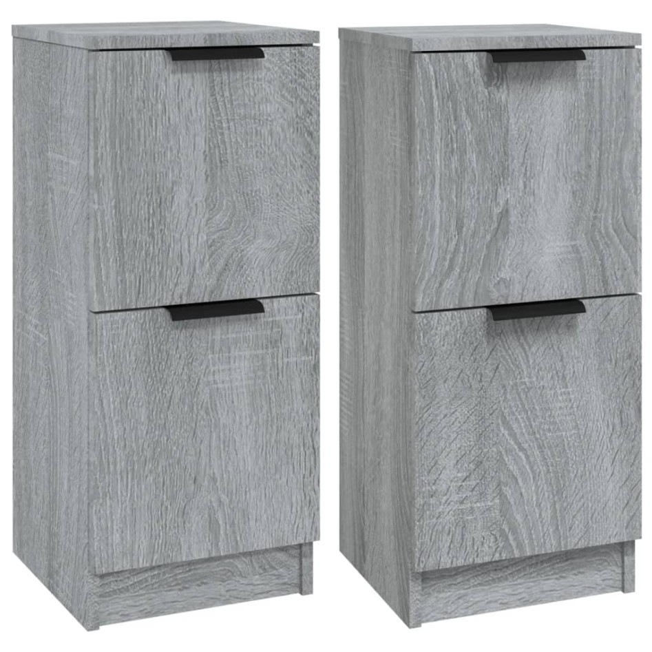 Aparadores 2 uds madera contrachapada gris Sonoma 30x30x70