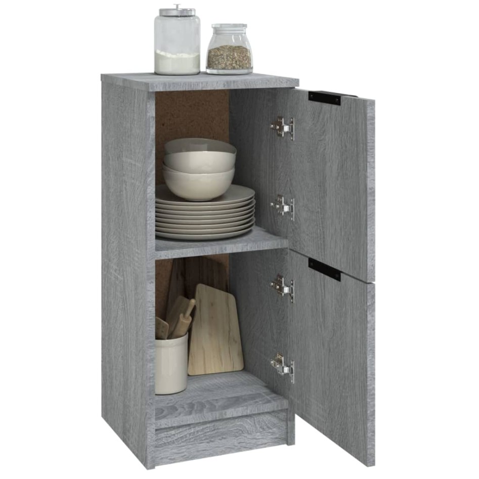Aparadores 2 uds madera contrachapada gris Sonoma 30x30x70