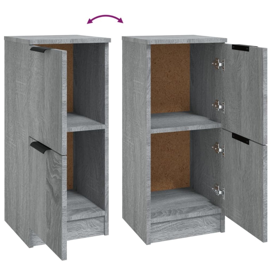 Aparadores 2 uds madera contrachapada gris Sonoma 30x30x70