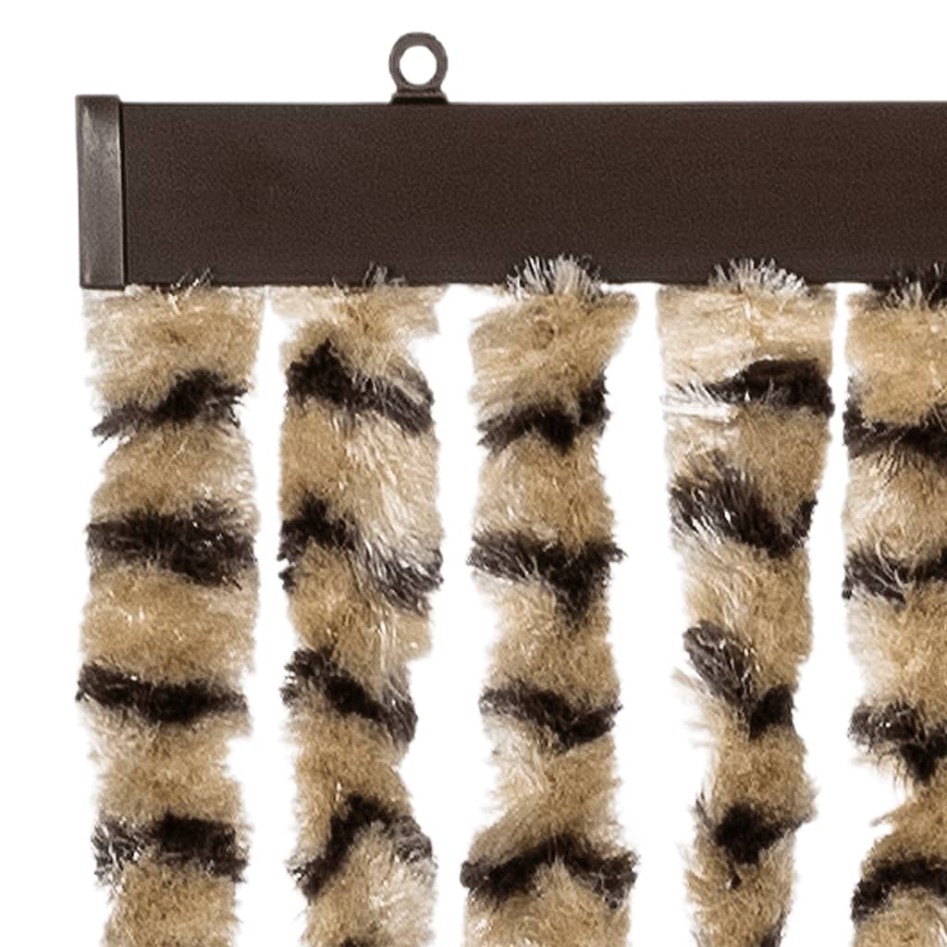 Cortina mosquitera beige y marrón chenilla 90x220