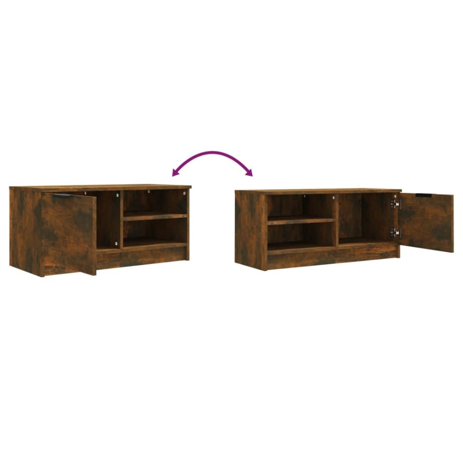 Muebles para TV 2 uds contrachapado roble ahumado 80x35x36,5