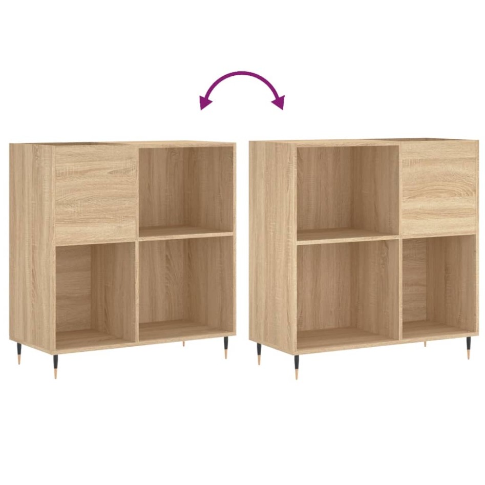 Mueble discos madera contrachapada roble Sonoma 84,5x38x89