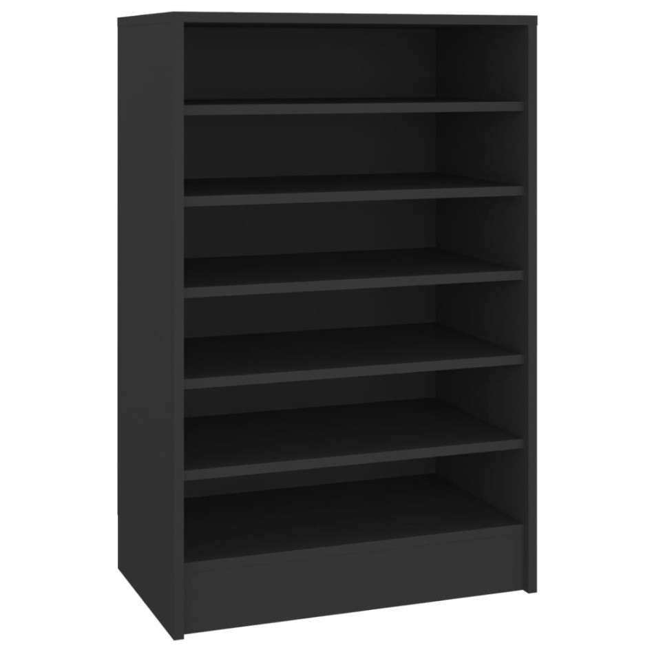 Mueble zapatero de madera contrachapada negro 60x35x92