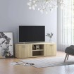 Mueble de TV madera contrachapada color roble 120x34x37 cm