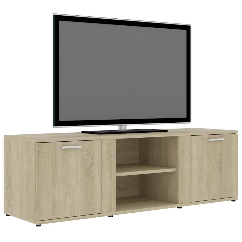 Mueble de TV madera contrachapada color roble 120x34x37
