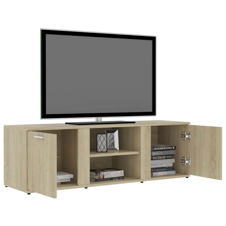 Mueble de TV madera contrachapada color roble 120x34x37