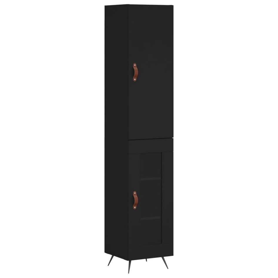 Aparador de madera contrachapada negro 34,5x34x180