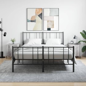 Mesitas noche 2 uds madera ingeniería gris Sonoma 40x40x50