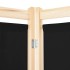 Biombo divisor de 5 paneles de tela negro 200x170x4