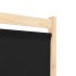 Biombo divisor de 5 paneles de tela negro 200x170x4