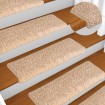 Alfombras de peldaños de escalera 15 uds dorado 65x21x4 cm