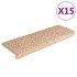 Alfombras de peldaños de escalera 15 uds dorado 65x21x4