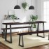 Tablero mesa madera tratada borde vivo marrón 200x40x(2-4)