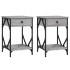 Mesitas de noche 2 uds madera contrachapada gris 40x42x60