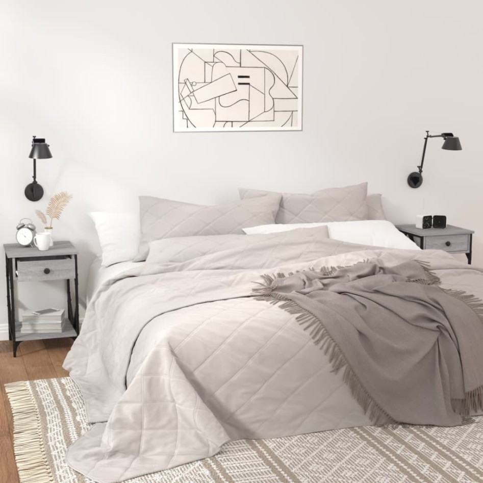 Mesitas de noche 2 uds madera contrachapada gris 40x42x60