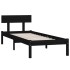 Estructura de cama sin colchón madera maciza negro 100x200