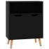 Aparador de madera de ingeniería negro brillo 60x30x72