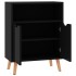 Aparador de madera de ingeniería negro brillo 60x30x72