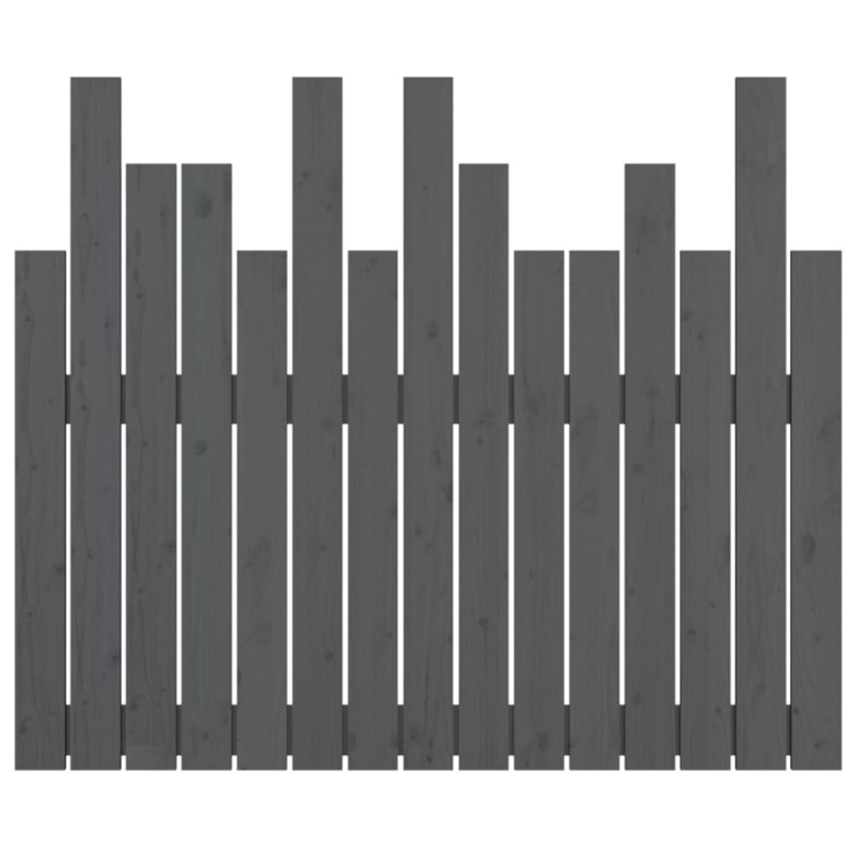 Cabecero de cama de pared madera maciza pino gris 95,5x3x80