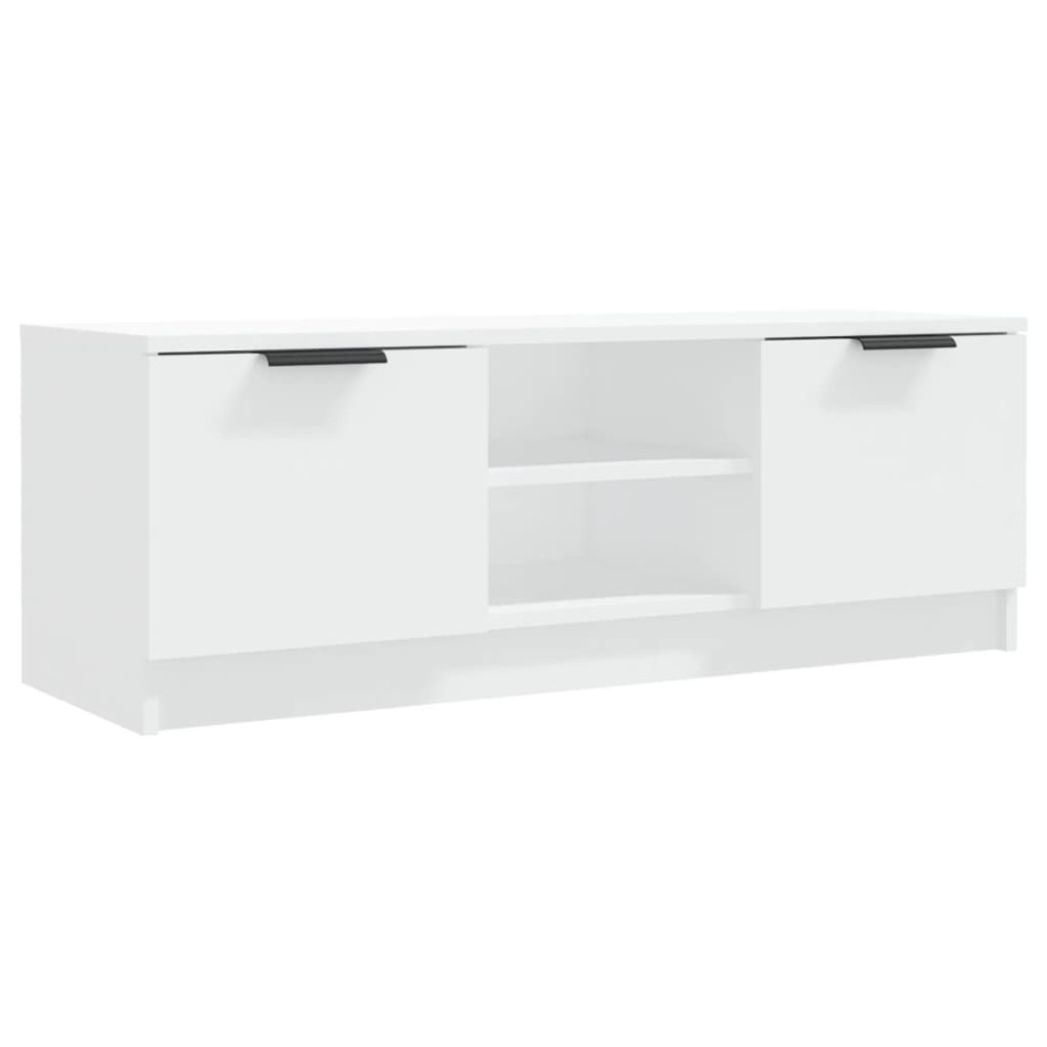 Mueble de TV madera contrachapada blanco 102x35x36,5