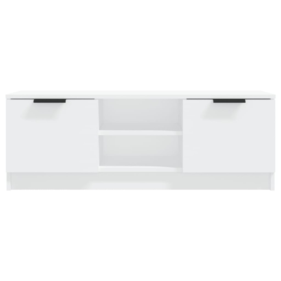 Mueble de TV madera contrachapada blanco 102x35x36,5