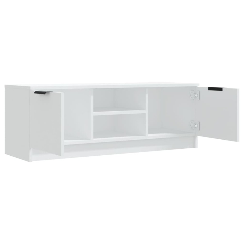 Mueble de TV madera contrachapada blanco 102x35x36,5