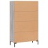 Aparador alto madera de ingeniería gris Sonoma 69,5x31x115