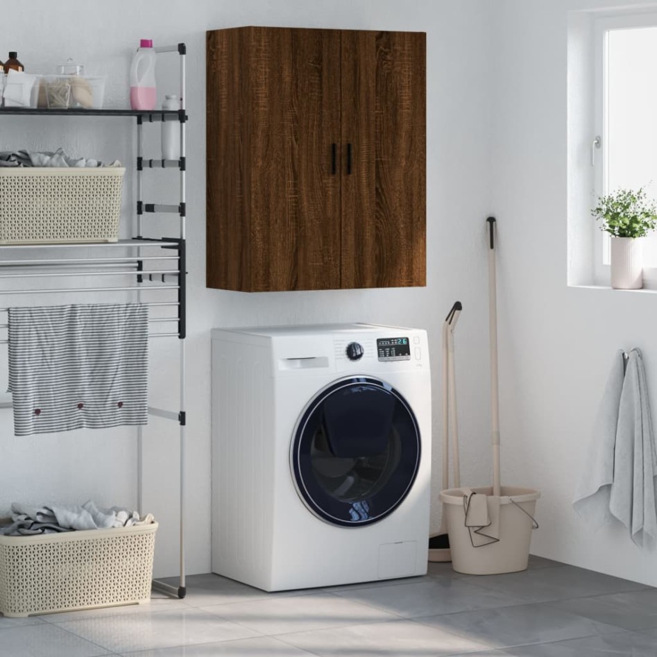 Armario de pared marrón roble 69,5x34x90