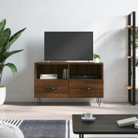 Mueble para TV madera contrachapada roble marrón 80x36x50