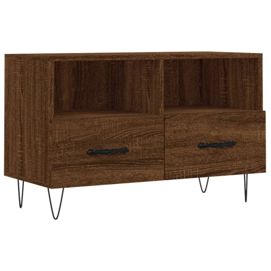 Mueble para TV madera contrachapada roble marrón 80x36x50