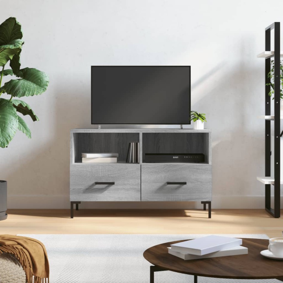 Mueble de TV madera de ingeniería gris Sonoma 80x36x50